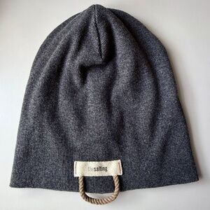 Gray Slouchy Beanie Fisherman Hat Made in USA Minimalist The Salting NWOT